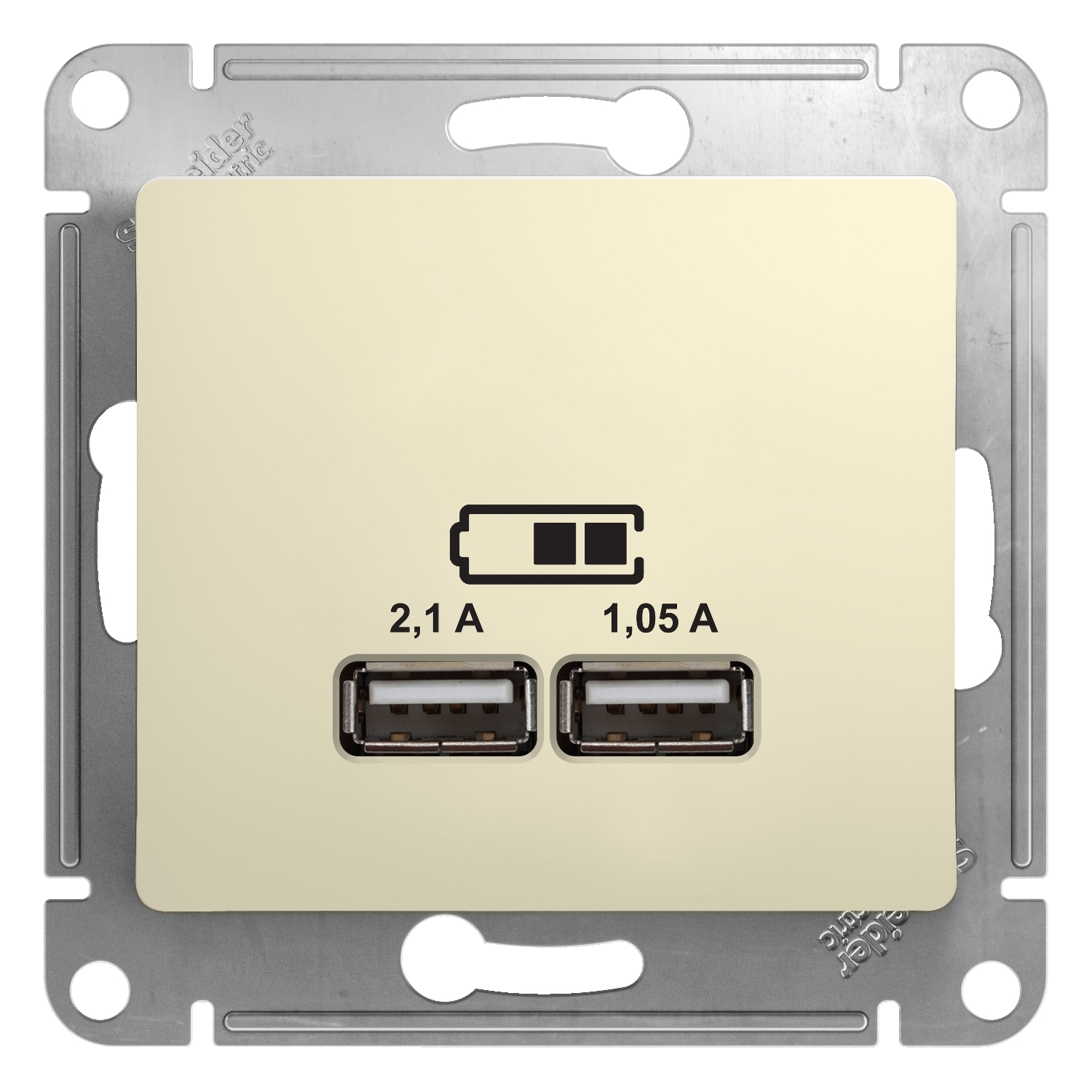 Розетка USB 2гн 1050мА с/у беж механизм Glossa Schneider Electric  (1) 